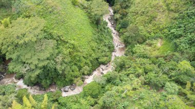 Yeşilliğin İçinden Geçen Orman Akıntısının Hava Görüntüsü. Jardin, Kolombiya