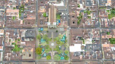 Hava Görüntüsü Jardin Antioquia Parkı - Kilise - Kolombiya