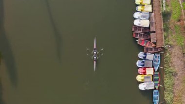 Kürek yarışması, spor, hava manzarası