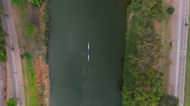 Kürek yarışması, spor, hava manzarası