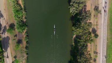 Kürek yarışması, spor, hava manzarası