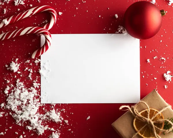 Fond Vacances Noël Avec Espace Copie Pour Texte Couché Plat Photos De Stock Libres De Droits