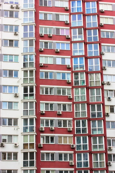 Kiev Ucrania Mayo 2021 Fachada Edificio Apartamentos Alto Alto Varios —  Fotos de Stock