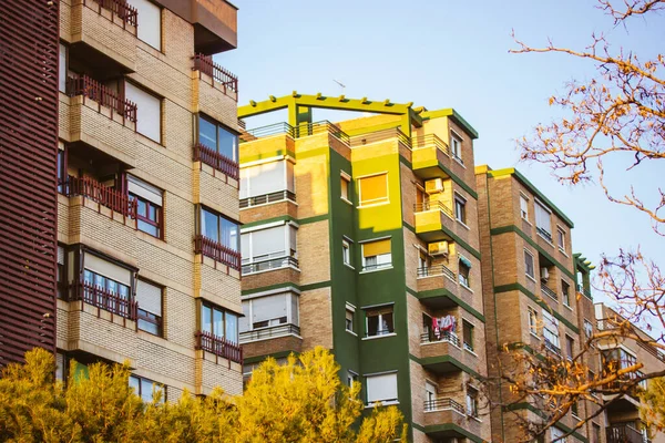 Zaragoza España Febrero 2023 Modernas Casas Residenciales Barrio Edificios Multifamiliares —  Fotos de Stock