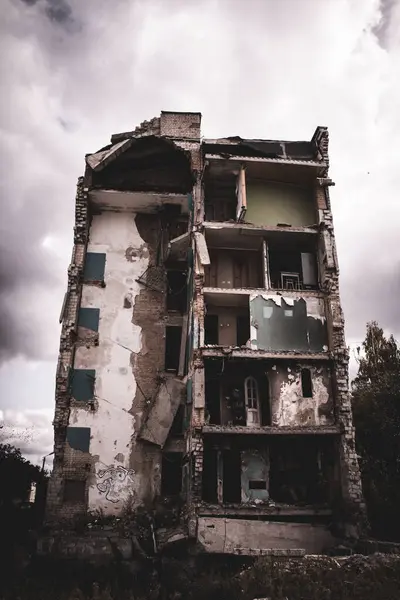 Borodyanka Ukraine Septembre 2023 Bâtiments Résidentiels Détruits Par Guerre Militaire — Photo