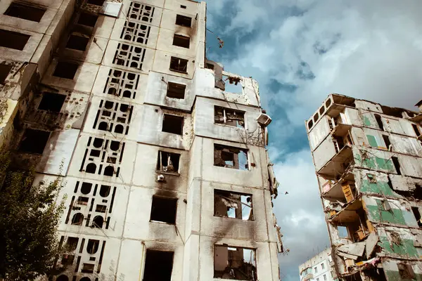 Borodyanka Ukraine September 2023 Residential Buildings Destroyed Russian Military War — Stock Photo, Image