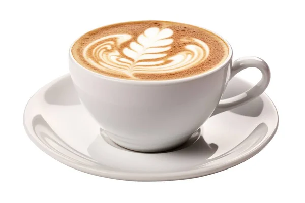 Bir bardak cappuccino, şeffaf arkaplanda izole edilmiş, png dosyası