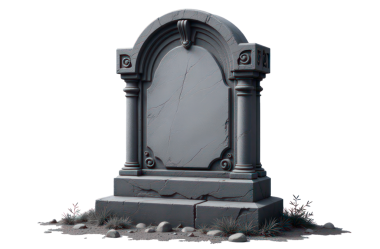 saydam arkaplan üzerindeki mezar taşı izole edildi, png dosyası