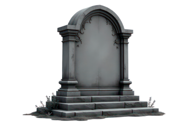 saydam arkaplan üzerindeki mezar taşı izole edildi, png dosyası