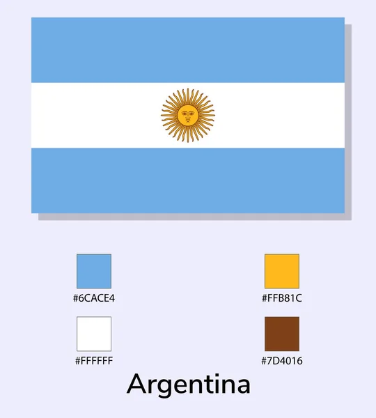 Illustration Vectorielle Drapeau Argentin Isolé Sur Fond Bleu Clair Illustration — Image vectorielle