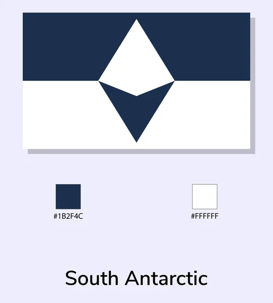 Vector Illustratie Van Zuid Antarctische Vlag Geïsoleerd Lichtblauwe Achtergrond Zuid — Stockvector