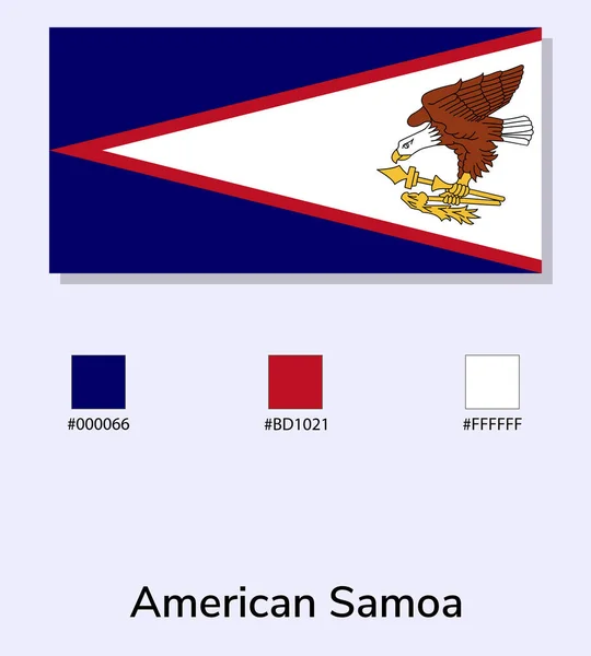 Vector Illustration American Samoa Flag Isolated Light Blue Background Illustration — Stock Vector