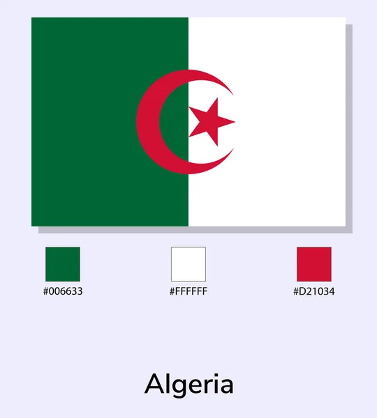 Illustrazione Vettoriale Della Bandiera Algerina Isolata Sfondo Azzurro Illustrazione Bandiera — Vettoriale Stock