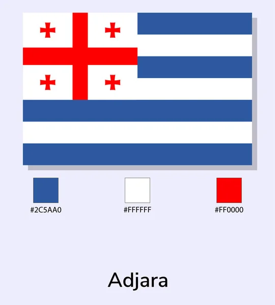Ilustração Vetorial Bandeira Adjara Isolada Sobre Fundo Azul Claro Ilustração — Vetor de Stock