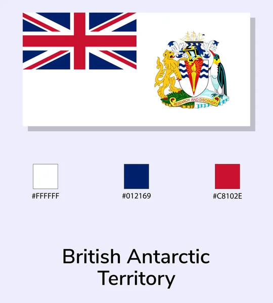 Vector Illustratie Van Britse Antarctic Territory Vlag Geïsoleerd Lichtblauwe Achtergrond — Stockvector
