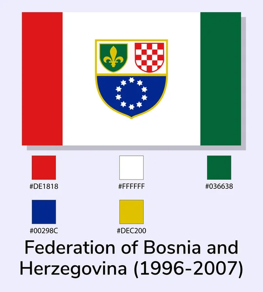 Ilustração Vetorial Bandeira Federação Bósnia Herzegovina 1996 2007 Isolada Sobre — Vetor de Stock