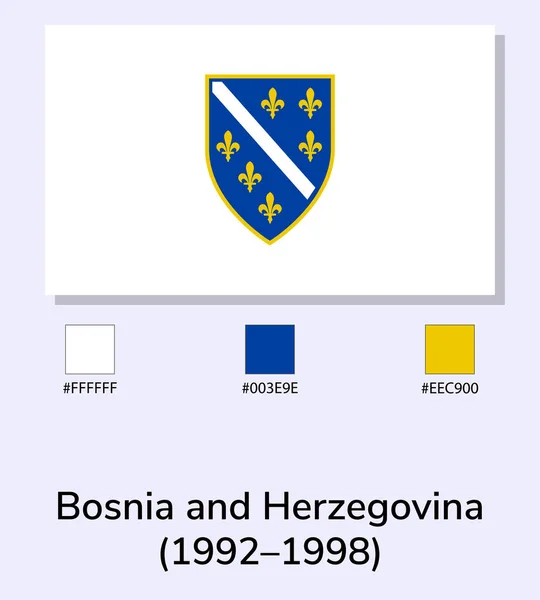 Vector Illustration Flag Republic Bosnia Herzegovina 보스니아 헤르체고비나의 깃발에 설명은 — 스톡 벡터