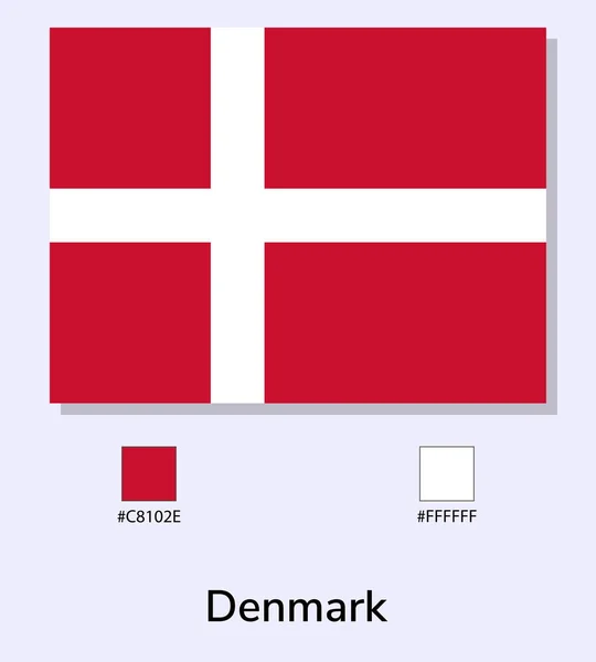 Vektorová Ilustrace Dánské Vlajky Izolované Světle Modrém Pozadí Ilustrace Národní — Stockový vektor