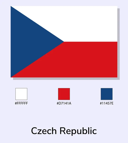Vector Ilustración Bandera República Checa Aislada Sobre Fondo Azul Claro — Vector de stock