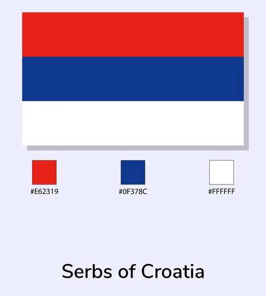 Ilustração Vetorial Sérvios Bandeira Croácia Isolados Sobre Fundo Azul Claro — Vetor de Stock