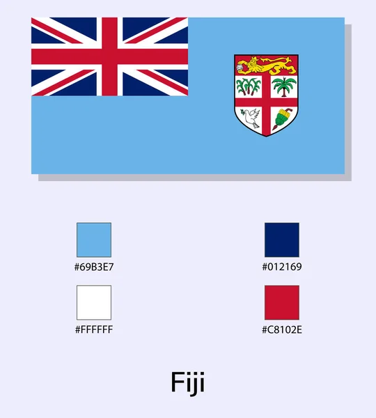 Vector Illustratie Van Fiji Vlag Geïsoleerd Lichtblauwe Achtergrond Illustratie Fiji — Stockvector