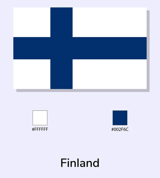 Ilustração Vetorial Bandeira Finlândia Isolada Sobre Fundo Azul Claro Ilustração — Vetor de Stock
