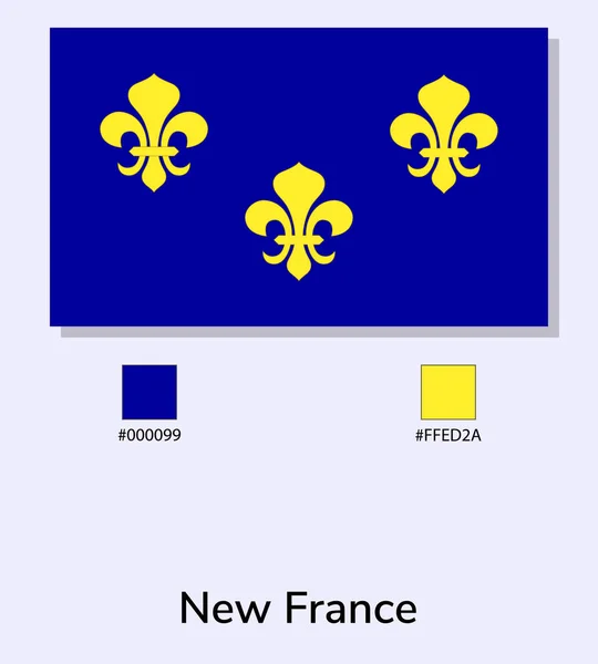 Ilustração Vetorial Bandeira Nova França Isolada Sobre Fundo Azul Claro — Vetor de Stock