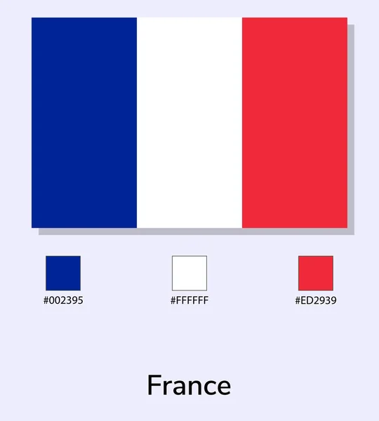 ライトブルーを基調としたフランス国旗のベクトルイラスト イラストフランス国旗カラーコード付き 元にできるだけ近い 使いやすく簡単に編集できます — ストックベクタ