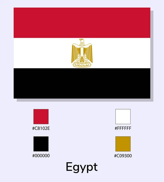Vector Ilustración Bandera Egipto Aislada Sobre Fondo Azul Claro Ilustración — Vector de stock