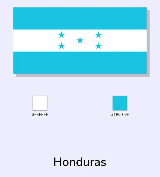 Illustration Vectorielle Drapeau Honduras Isolé Sur Fond Bleu Clair Illustration — Image vectorielle