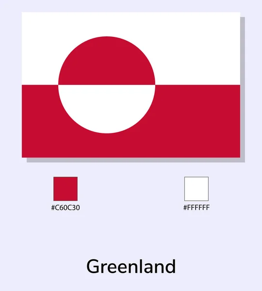 在浅蓝色背景下孤立的格陵兰旗帜的矢量图解 用彩色代码说明格陵兰岛旗 尽可能接近原版 准备好使用 容易编辑 — 图库矢量图片