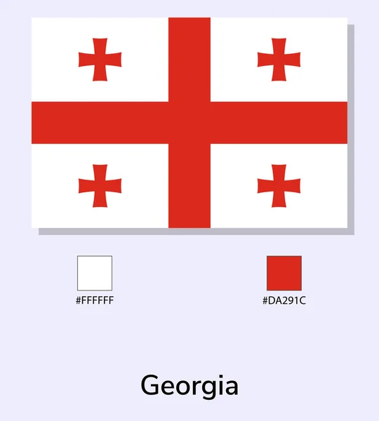Wektor Ilustracja Flagi Gruzji Jasnoniebieskim Tle Ilustracja Flaga Gruzji Kodami — Wektor stockowy