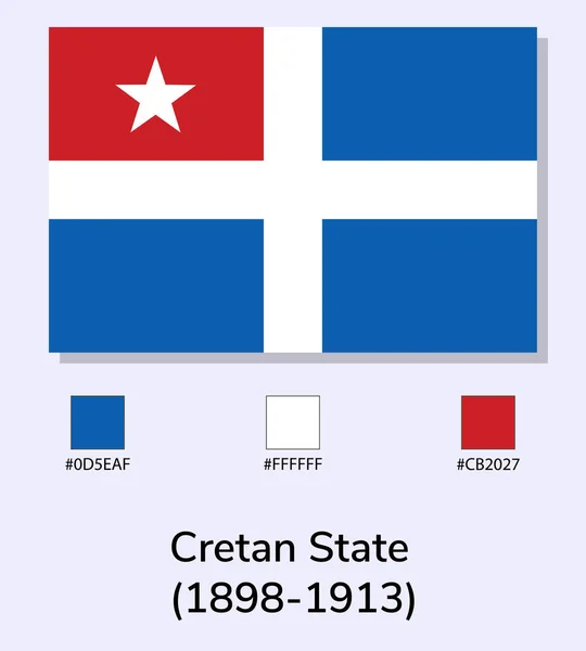 Ilustracja Wektorowa Flagi Państwa Kreteńskiego 1898 1913 Odizolowanej Jasnoniebieskim Tle — Wektor stockowy