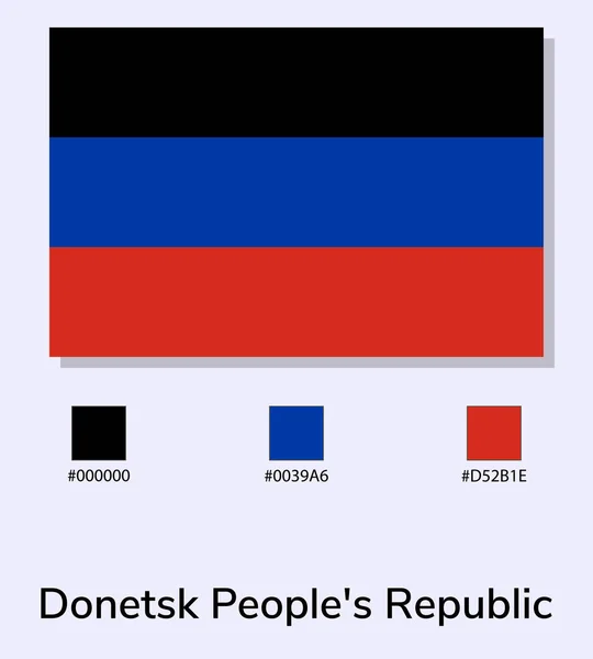 Wektor Ilustracja Donieckiej Republiki Ludowej Flaga Izolowana Jasnoniebieskim Tle Ilustracja — Wektor stockowy