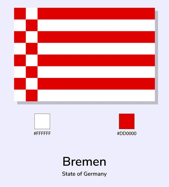 Vektor Illustration Bremen Flagga Isolerad Ljusblå Bakgrund Illustration Bremen Staten — Stock vektor