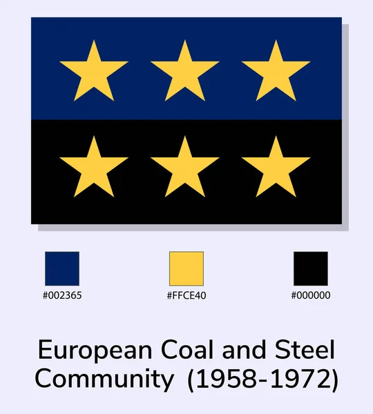 Ilustracja Wektorowa Flagi Europejskiej Wspólnoty Węgla Stali 1958 1972 Izolowanej — Wektor stockowy