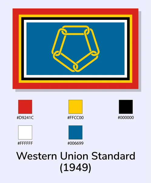 Ilustracja Wektorowa Flagi Western Union Standard 1949 Odizolowanej Jasnoniebieskim Tle — Wektor stockowy