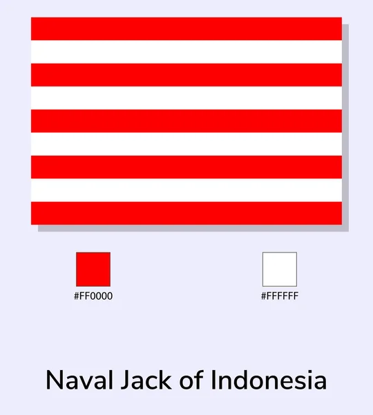 Endonezya Donanma Bayrağının Vektör Illüstrasyonu Açık Mavi Arka Planda Izole — Stok Vektör