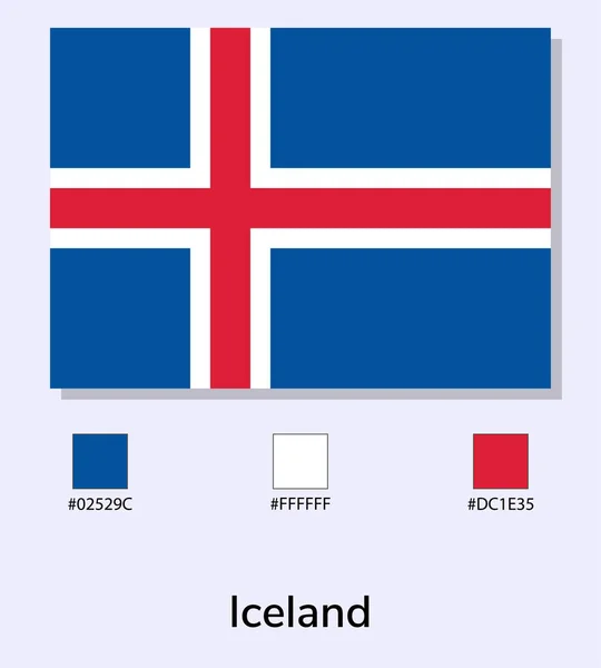 Vector Illustration Bendera Islandia Diisolasi Dengan Latar Belakang Biru Muda - Stok Vektor