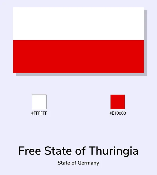 Ilustração Vetorial Estado Livre Turíngia Bandeira Estado Alemanha Isolada Sobre — Vetor de Stock