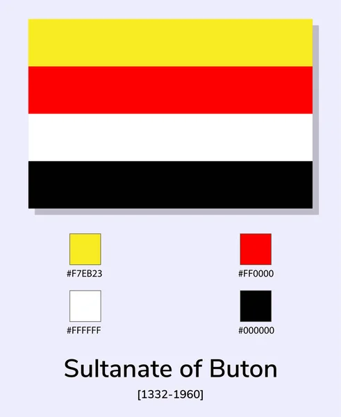 Векторная Иллюстрация Флага Султаната Бутон Изолирована Светло Голубом Фоне Можно — стоковый вектор