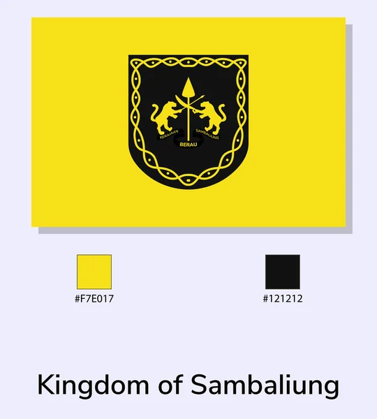 Wektor Ilustracja Flagi Królestwa Sambaliung Odizolowanej Jasnoniebieskim Tle Jak Najbliżej — Wektor stockowy