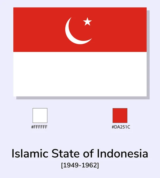 在浅蓝色背景下孤立的印度尼西亚伊斯兰国旗帜的矢量图解 尽可能接近原版 准备好使用 容易编辑 — 图库矢量图片