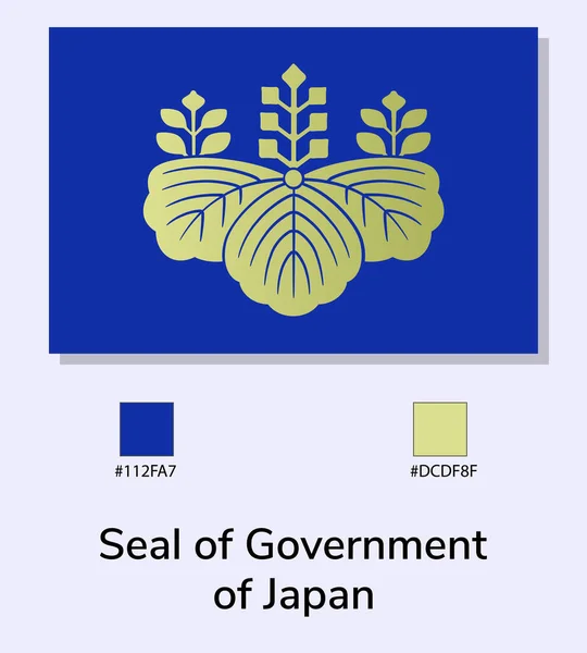 Ilustração Vetorial Selo Governo Japão Bandeira Isolada Sobre Fundo Azul —  Vetores de Stock