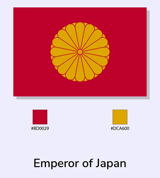 Vector Illustration Bendera Kaisar Jepang Diisolasi Dengan Latar Belakang Biru - Stok Vektor