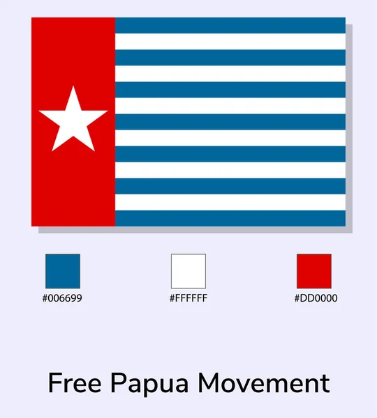 Vector Illustration Free Papua Movement Flag Isolated Light Blue Background — Stock Vector