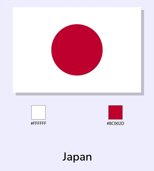 在浅蓝色背景下孤立的日本国旗的矢量图解 用彩色代码演示日本国旗 尽可能接近原版 准备好使用 容易编辑 — 图库矢量图片