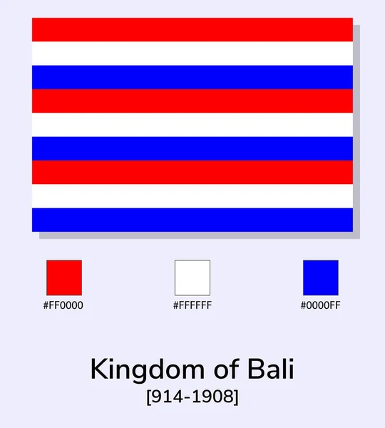 Açık Mavi Arkaplanda Bali Krallığı Bayrağının Vektör Illüstrasyonu Izole Edildi — Stok Vektör