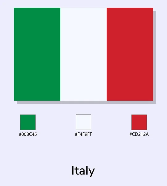 Векторная Иллюстрация Флага Италии Изолирована Светло Голубом Фоне Флаг Италии — стоковый вектор