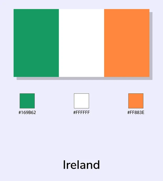 Illustrazione Vettoriale Della Bandiera Irlandese Isolata Sfondo Azzurro Illustrazione Bandiera — Vettoriale Stock